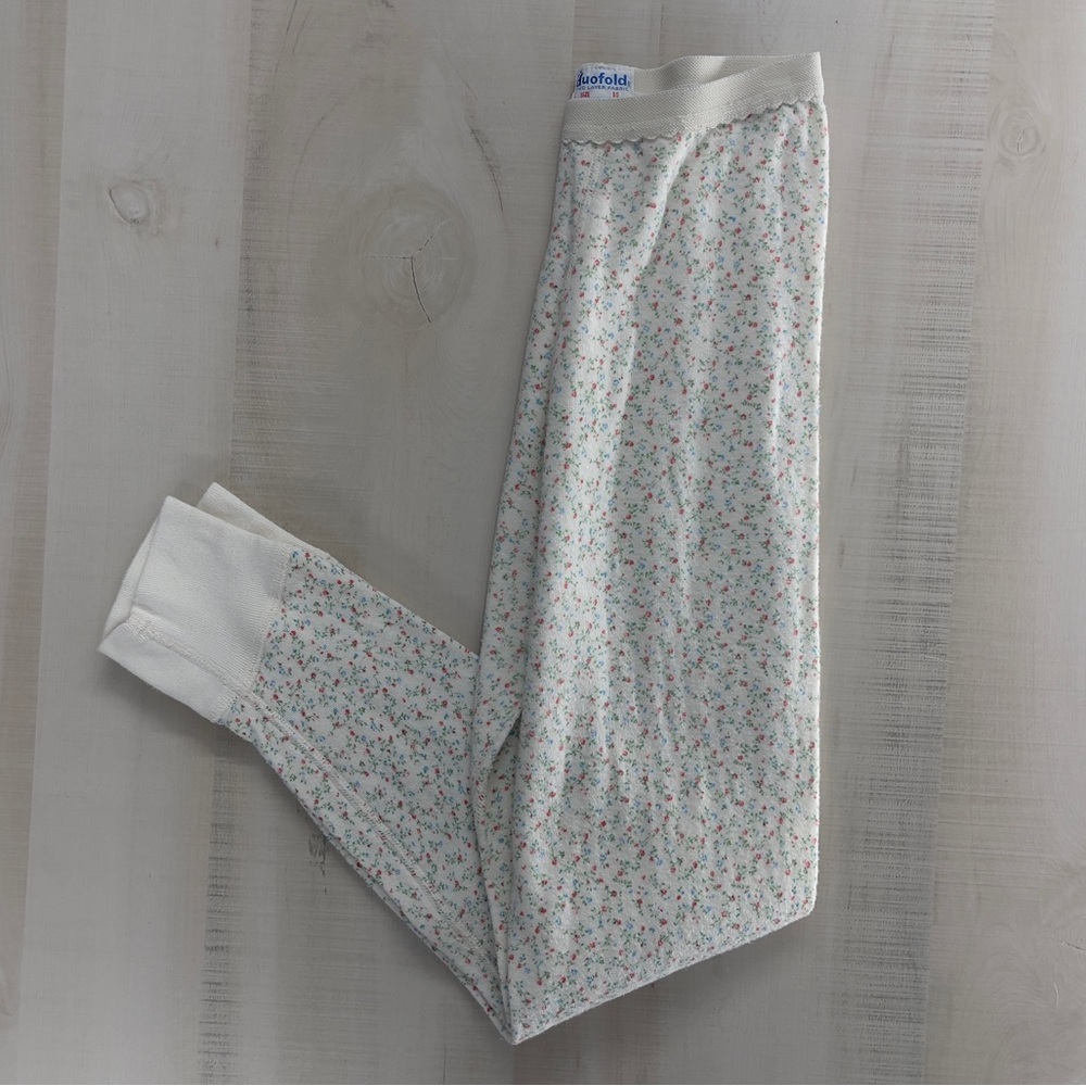 vtg 70s DUOFOLD floral layering leggings pants pajamas lounge ski snow warm 10 - Picture 6 of 6